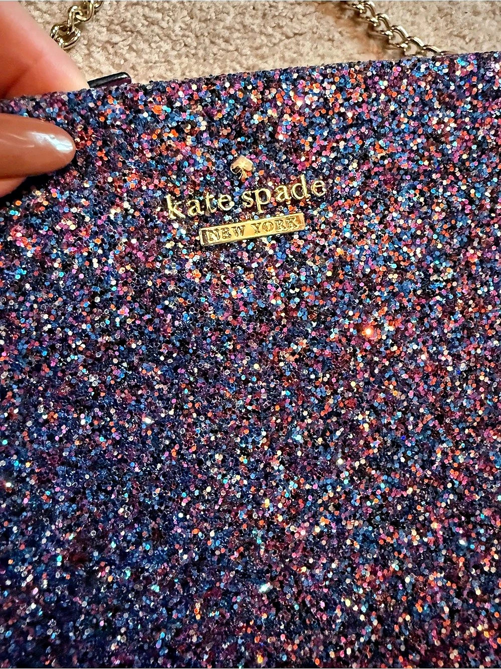 Kate Spade Cameron Street Glitter Sima Crossbody Clutch Multicolor - Picture 4 of 5